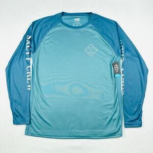 Salty Crew Men’s 2XL Tippet Pinnacle Long Sleeve Teal Performance Fishing Shirt